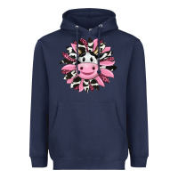 Navy pink leopard sunflower cow Heavyweight Hoodie - RanaPortraitStore