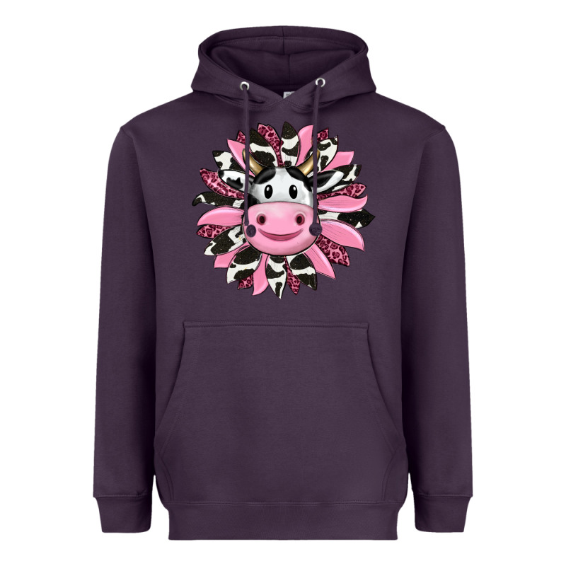 Pink Leopard Sunflower Cow Heavyweight Hoodie by RanaPortraitStore | Teevron