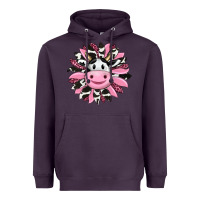 Plum pink leopard sunflower cow Heavyweight Hoodie - RanaPortraitStore