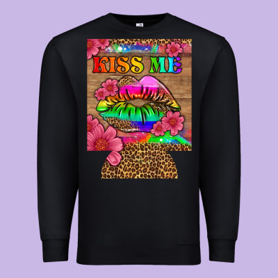 Lgbtq Kiss Me  Can Cooler Premium Sweatshirt Designed By Hra Design Shop