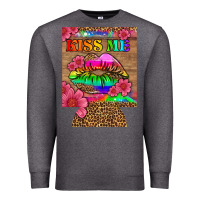 Charcoal Heather lgbtq kiss me  can cooler Premium Sweatshirt - HRA Design Shop