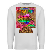 Dove Grey lgbtq kiss me  can cooler Premium Sweatshirt - HRA Design Shop