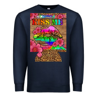 Navy lgbtq kiss me  can cooler Premium Sweatshirt - HRA Design Shop