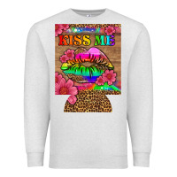 Oatmeal Heather lgbtq kiss me  can cooler Premium Sweatshirt - HRA Design Shop