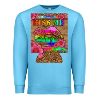 Ocean Blue lgbtq kiss me  can cooler Premium Sweatshirt - HRA Design Shop