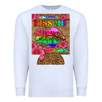 White lgbtq kiss me  can cooler Premium Sweatshirt - HRA Design Shop