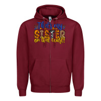 Burgundy that s my sister on that court Zipper Hoodie - Zillion Design Studio