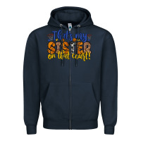Navy that s my sister on that court Zipper Hoodie - Zillion Design Studio