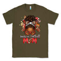 Army Green american football mom red and silver afro messy bu Classic Tee - texasbilliewilder