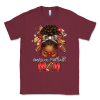 Burgundy american football mom red and silver afro messy bu Classic Tee - texasbilliewilder