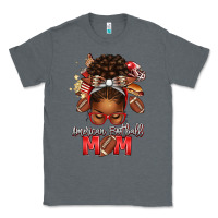 Charcoal Heather american football mom red and silver afro messy bu Classic Tee - texasbilliewilder