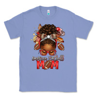 Colony Blue american football mom red and silver afro messy bu Classic Tee - texasbilliewilder