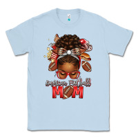 Dusty Blue american football mom red and silver afro messy bu Classic Tee - texasbilliewilder