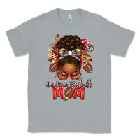 Heather Grey american football mom red and silver afro messy bu Classic Tee - texasbilliewilder
