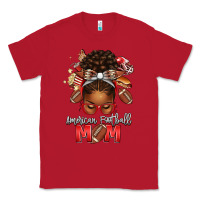 Red american football mom red and silver afro messy bu Classic Tee - texasbilliewilder