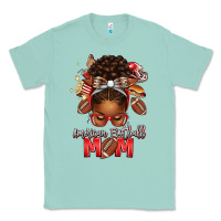 Seafoam american football mom red and silver afro messy bu Classic Tee - texasbilliewilder