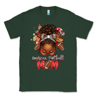 Sports Green american football mom red and silver afro messy bu Classic Tee - texasbilliewilder