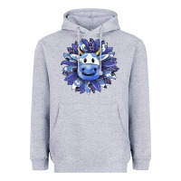 Heather Grey blueberry milkshake cow sunflower Heavyweight Hoodie - RanaPortraitStore