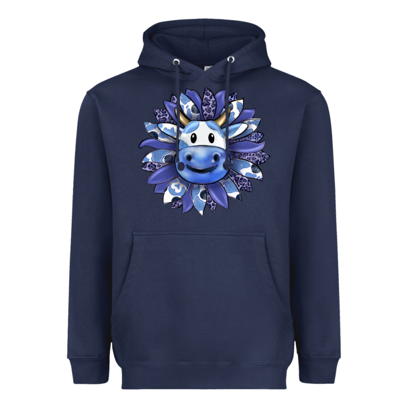 Blueberry Milkshake Cow Sunflower Heavyweight Hoodie by RanaPortraitStore | Teevron