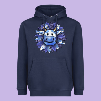 Blueberry Milkshake Cow Sunflower Heavyweight Hoodie Designed By Ranaportraitstore