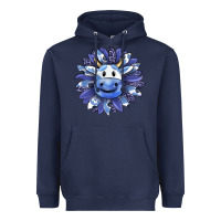 Navy blueberry milkshake cow sunflower Heavyweight Hoodie - RanaPortraitStore