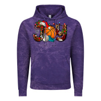 Cloud Purple joy with basketball and santa's hat Vintage Hoodie - AdoDesignShop