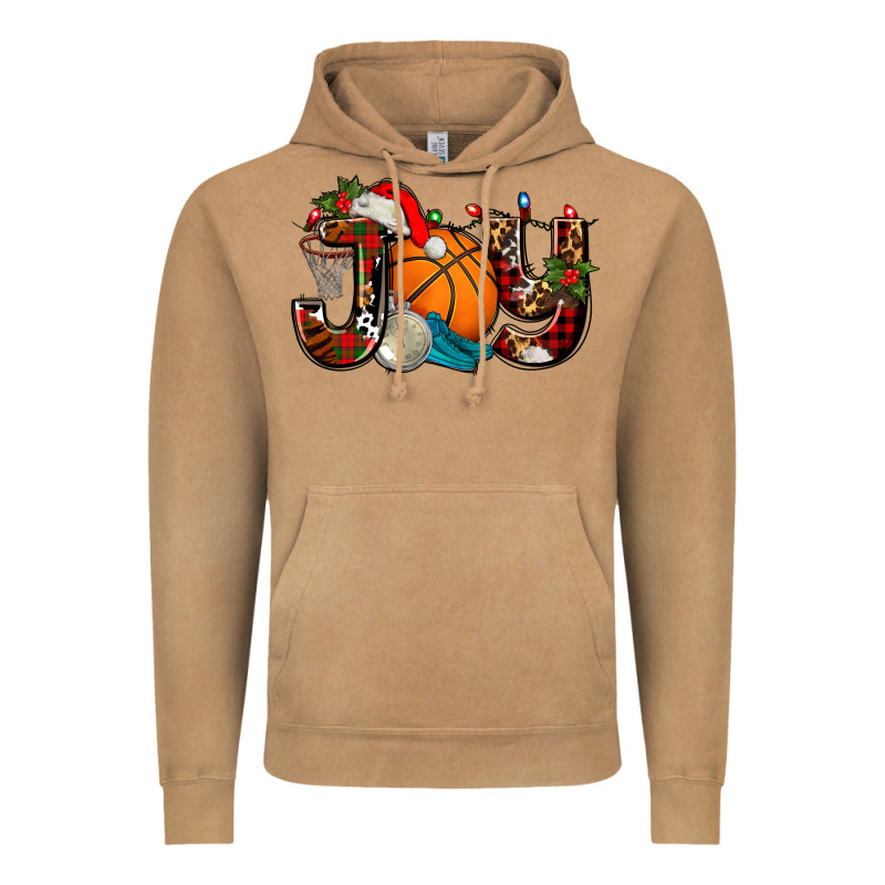Joy With Basketball And Santa's Hat Vintage Hoodie by AdoDesignShop | Teevron