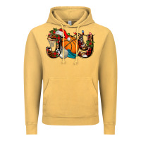 Vintage Mustard joy with basketball and santa's hat Vintage Hoodie - AdoDesignShop