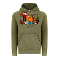 Vintage Olive joy with basketball and santa's hat Vintage Hoodie - AdoDesignShop