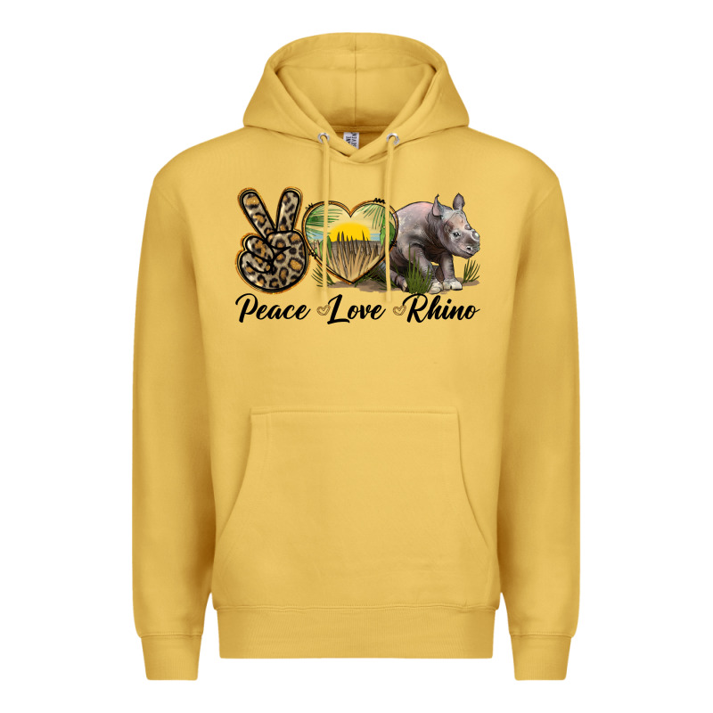 Peace Love Rhino Premium Hoodie by LillyAllenDesigns | Teevron