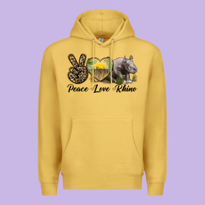 Peace Love Rhino Premium Hoodie Designed By Lillyallendesigns