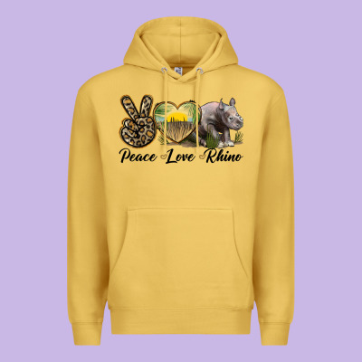 Peace Love Rhino Premium Hoodie Designed By Lillyallendesigns