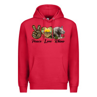 Cardinal peace love rhino Premium Hoodie - LillyAllenDesigns