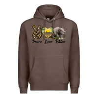 Coffee peace love rhino Premium Hoodie - LillyAllenDesigns