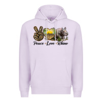 Lilac peace love rhino Premium Hoodie - LillyAllenDesigns
