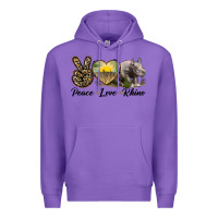 Purple peace love rhino Premium Hoodie - LillyAllenDesigns