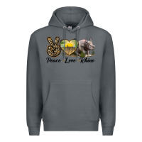 Rock peace love rhino Premium Hoodie - LillyAllenDesigns