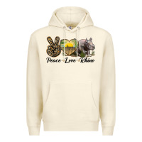 Sandshell peace love rhino Premium Hoodie - LillyAllenDesigns
