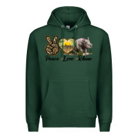 Sports Green peace love rhino Premium Hoodie - LillyAllenDesigns
