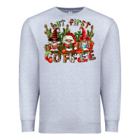 Heather Grey but first coffee Premium Sweatshirt - FaDigitalArtStudio