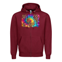 Burgundy leopard tie dye background Zipper Hoodie - Zillion Design Studio