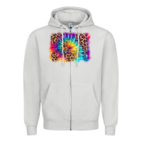 Dove Grey leopard tie dye background Zipper Hoodie - Zillion Design Studio