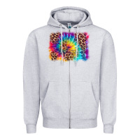 Heather Grey leopard tie dye background Zipper Hoodie - Zillion Design Studio