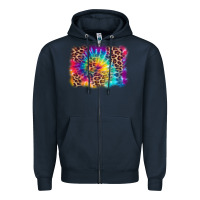 Navy leopard tie dye background Zipper Hoodie - Zillion Design Studio