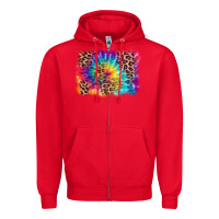 Red leopard tie dye background Zipper Hoodie - Zillion Design Studio
