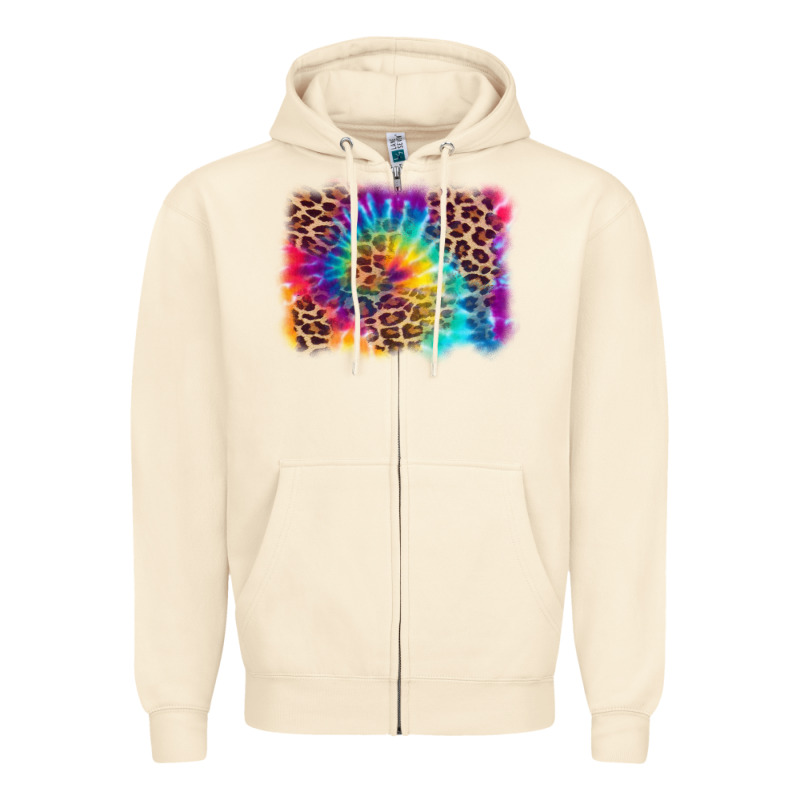 Leopard Tie Dye Background Zipper Hoodie by Zillion Design Studio | Teevron