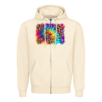 Sandshell leopard tie dye background Zipper Hoodie - Zillion Design Studio