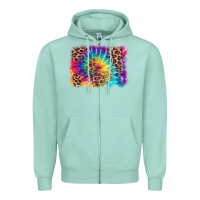 Seafoam leopard tie dye background Zipper Hoodie - Zillion Design Studio