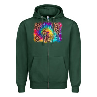 Sports Green leopard tie dye background Zipper Hoodie - Zillion Design Studio