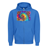 True Royal leopard tie dye background Zipper Hoodie - Zillion Design Studio